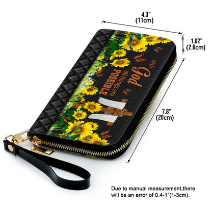 All Things Are Possible With God - Sunflower Clutch Purse - Women Clutch Purse