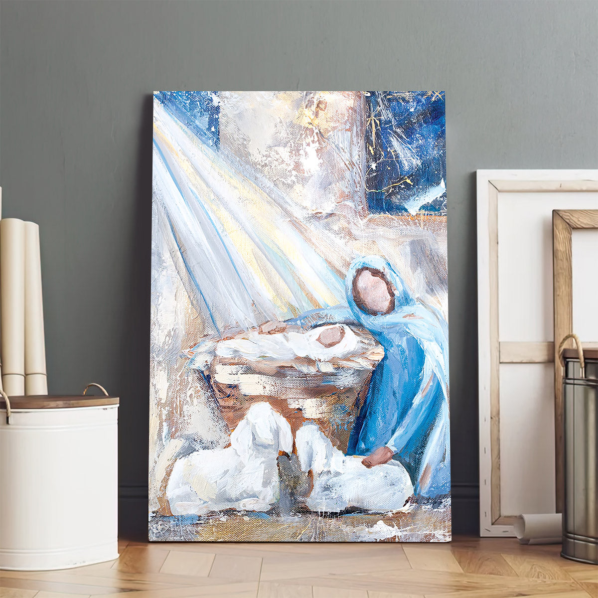 All is Calm Baby Jesus and Mary Paper Print - Jesus Painting On Canvas - Religious Canvas Painting