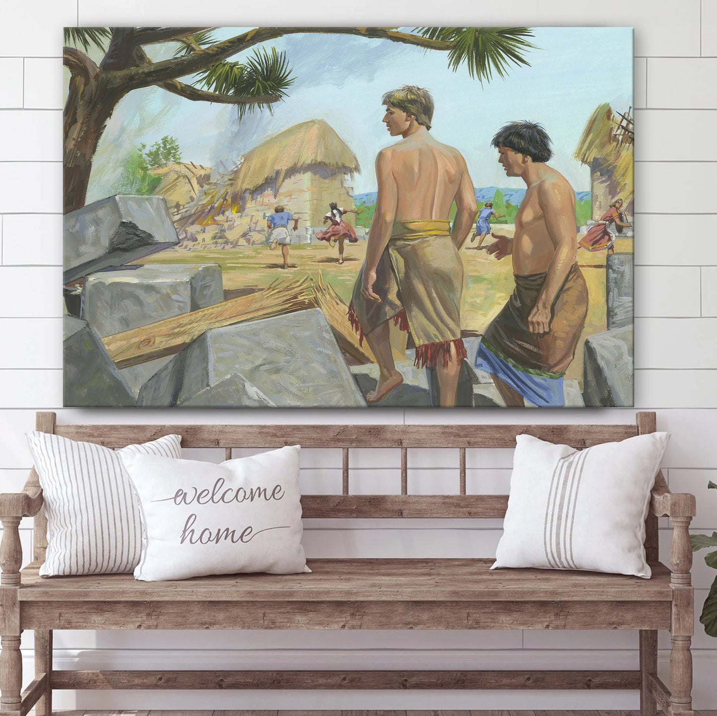 Alma And Amulek Walk Out Of The Fallen Prison Canvas Pictures - Christian Paintings For Home - Religious Canvas Wall Decor