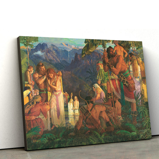 Alma Baptizes In The Waters Of Mormon Canvas Pictures - Christian Paintings For Home - Religious Canvas Wall Decor