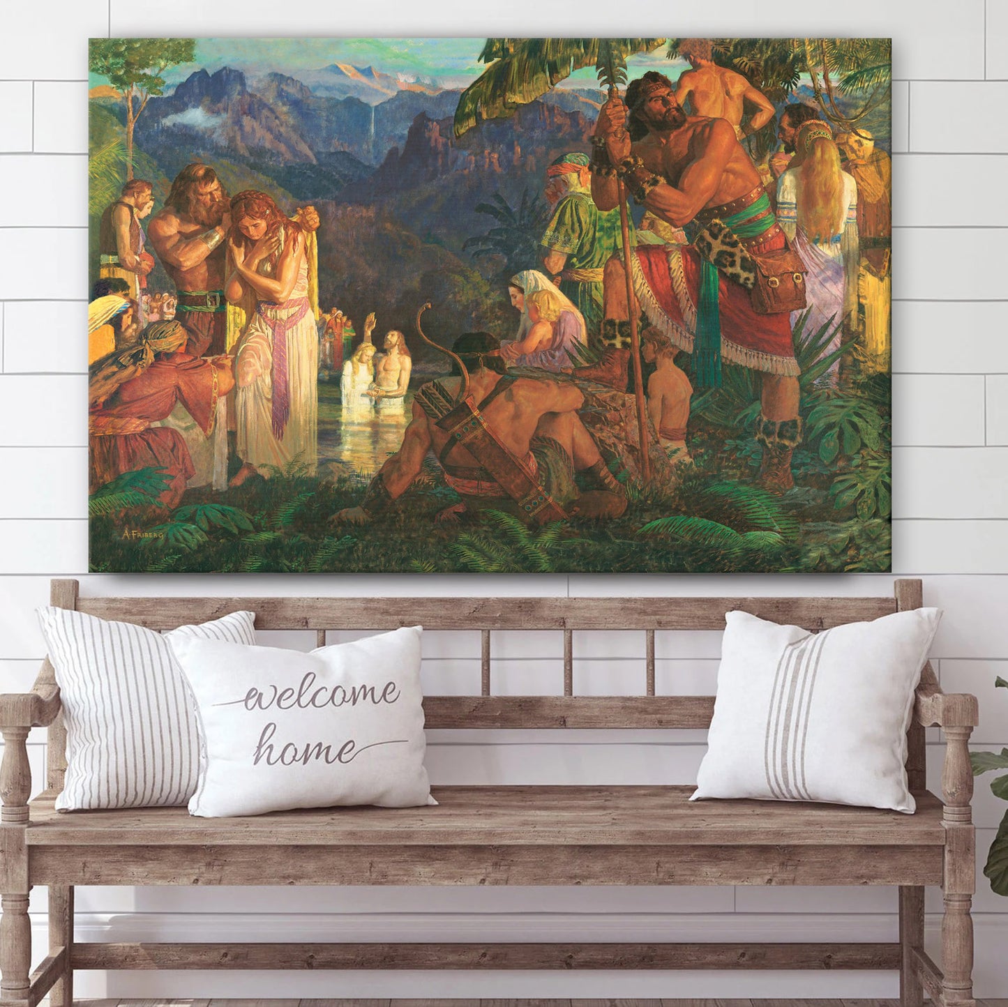 Alma Baptizes In The Waters Of Mormon Canvas Pictures - Christian Paintings For Home - Religious Canvas Wall Decor