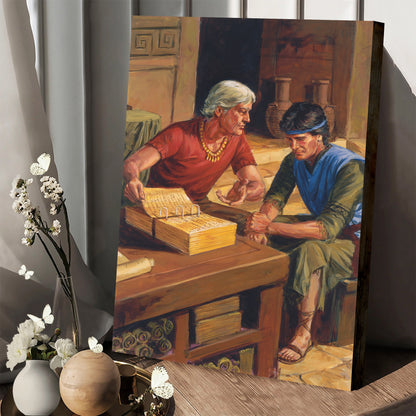 Alma The Younger Counseling His Son Canvas Pictures - Religious Canvas Wall Art - Scriptures Wall Decor