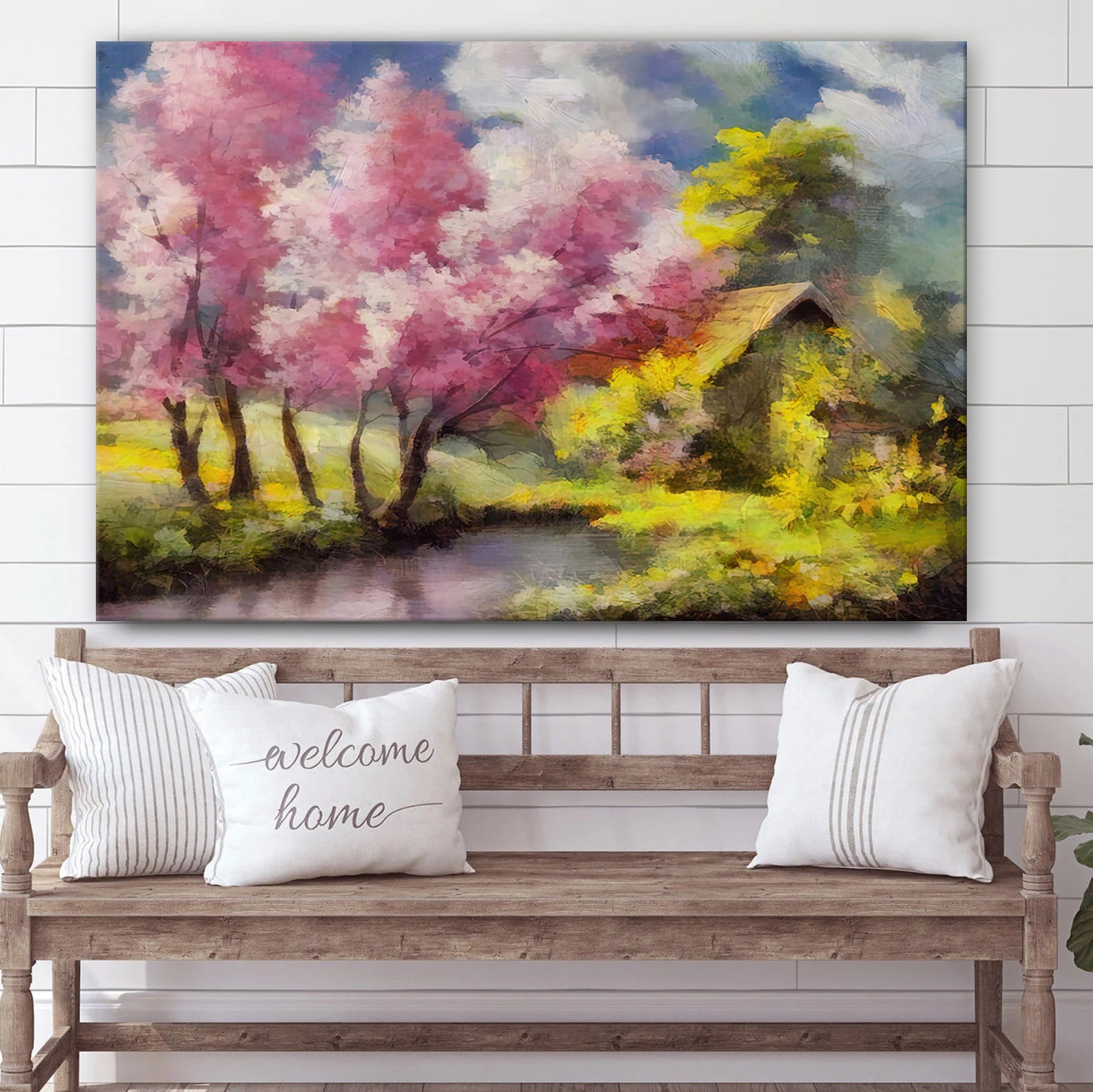 Almond Tree Nature Forest Painting Wall Art Decor - Canvas Wall Decor - Home Decor Living Room