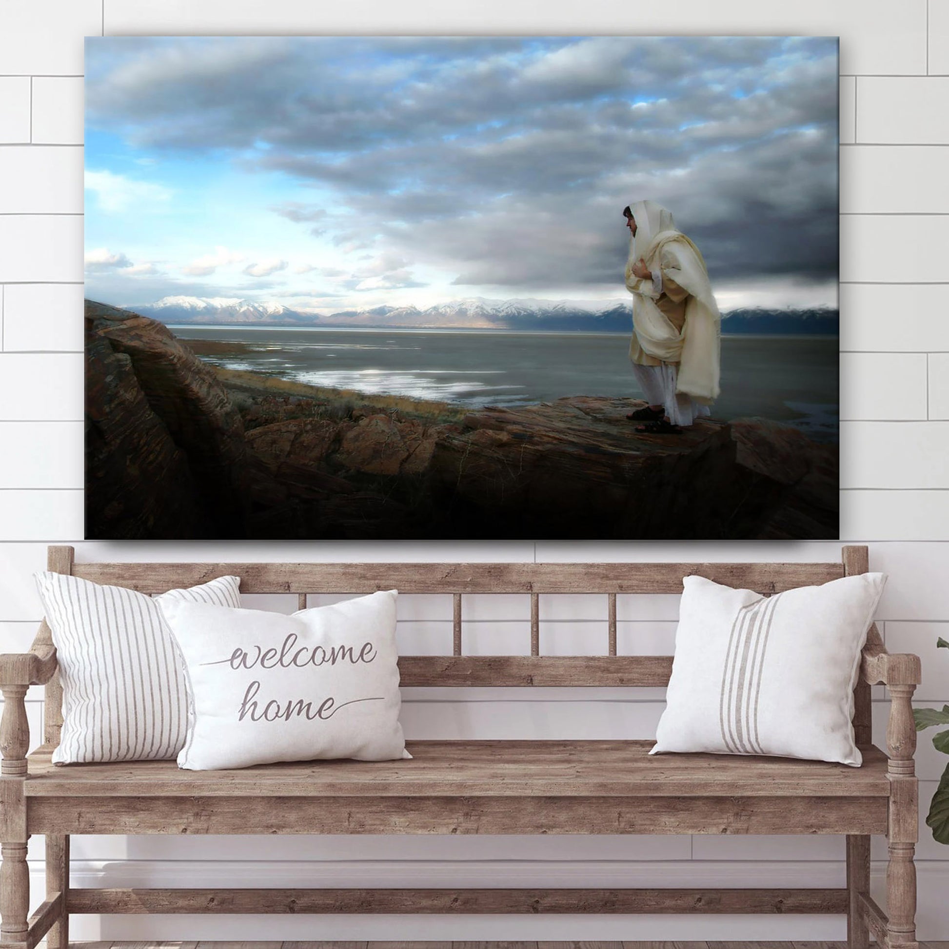 Alone Shepherd Canvas Wall Art - Jesus Picture - Christian Wall Decor