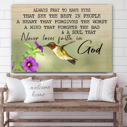 Always Pray Canvas Print Christian Wall Art Decor - Religious Posters