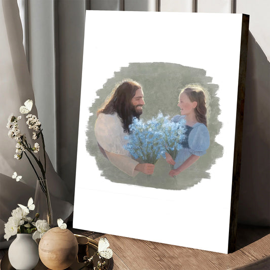 Always Remember Forget Me Not Flower Canvas - Jesus Christ Child of God Poster
