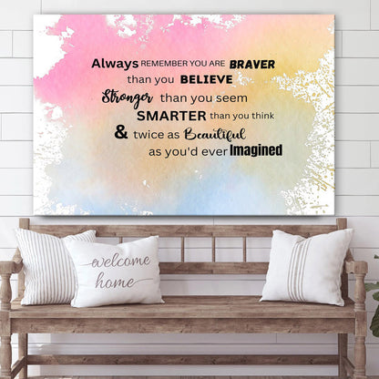 Always Remember You Are Framed Inspirational Wall - Canvas Picture - Jesus Canvas Pictures - Christian Wall Art