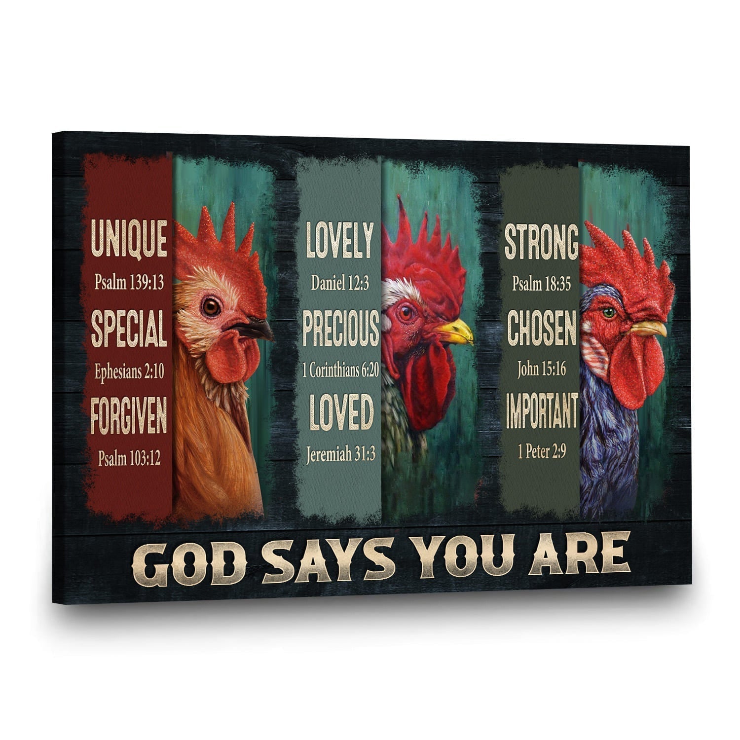 Amazing Chicken Chicken God Says You Are Canvas Wall Art - Christian Wall Decor