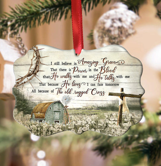 Amazing Grace Farm With Faith Metal Ornament - Christmas Ornament - Christmas Gift