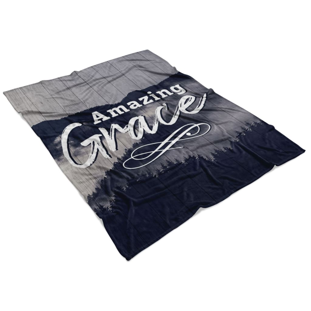 Amazing Grace Fleece Blanket - Christian Blanket - Bible Verse Blanket