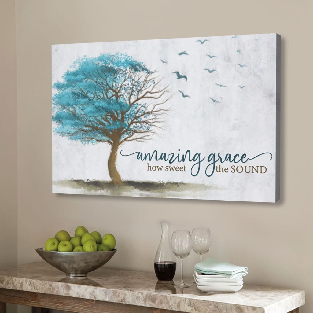 Amazing Grace How Sweet The Sound Christian Wall Art Canvas Print - Religious Wall Decor
