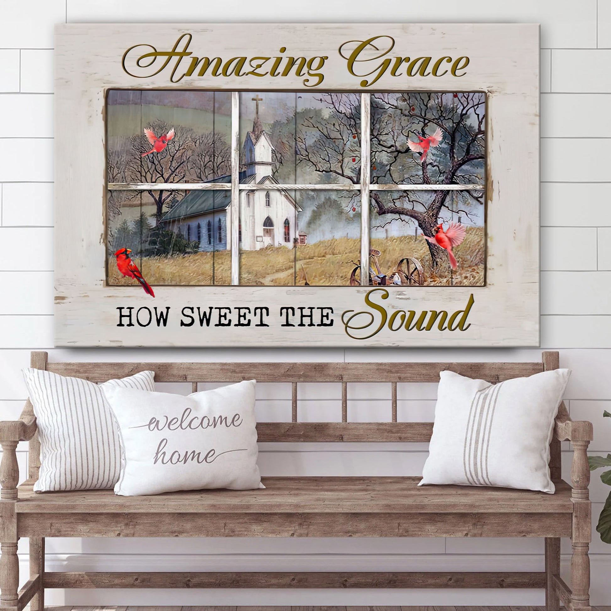 Amazing Grace How Sweet The Sound Church Christian Wall Art Canvas - Art On Wall