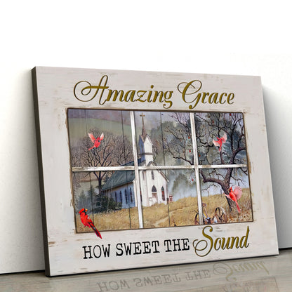 Amazing Grace How Sweet The Sound Church Christian Wall Art Canvas - Art On Wall