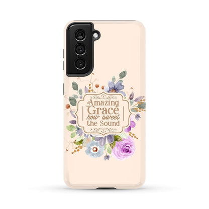 Amazing Grace How Sweet The Sound Flower Phone Case - Christian Phone Cases- Iphone Samsung Cases Christian