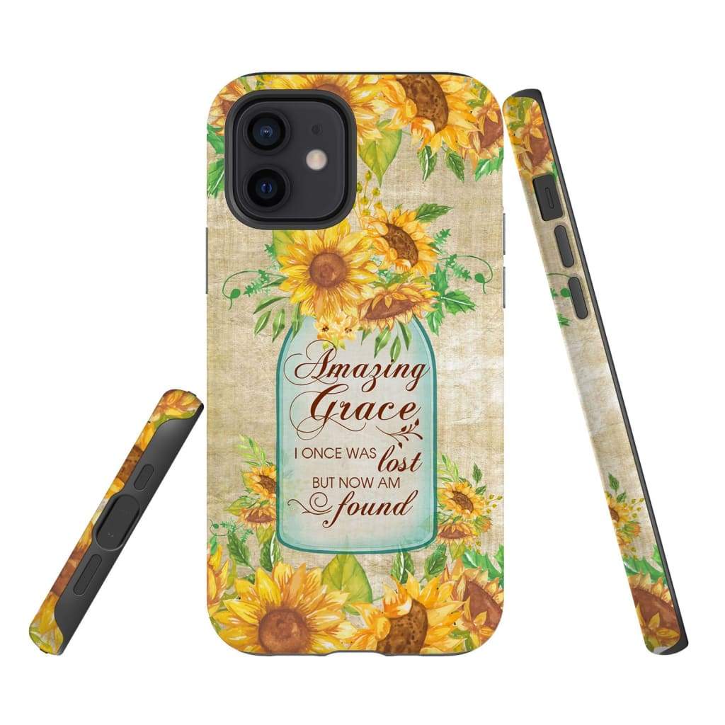 Amazing Grace I Once Was Lost But Now Am Found Sunflower Christian Phone Case - Bible Verse Phone Cases Samsung