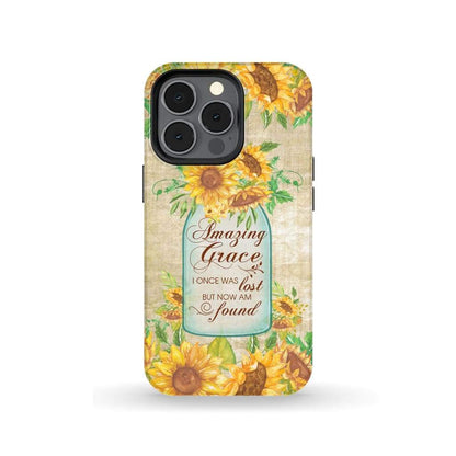 Amazing Grace I Once Was Lost But Now Am Found Sunflower Christian Phone Case - Bible Verse Phone Cases Samsung