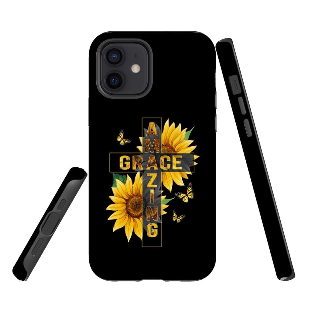 Amazing Grace Sunflower Phone Case - Bible Verse Phone Cases Samsung