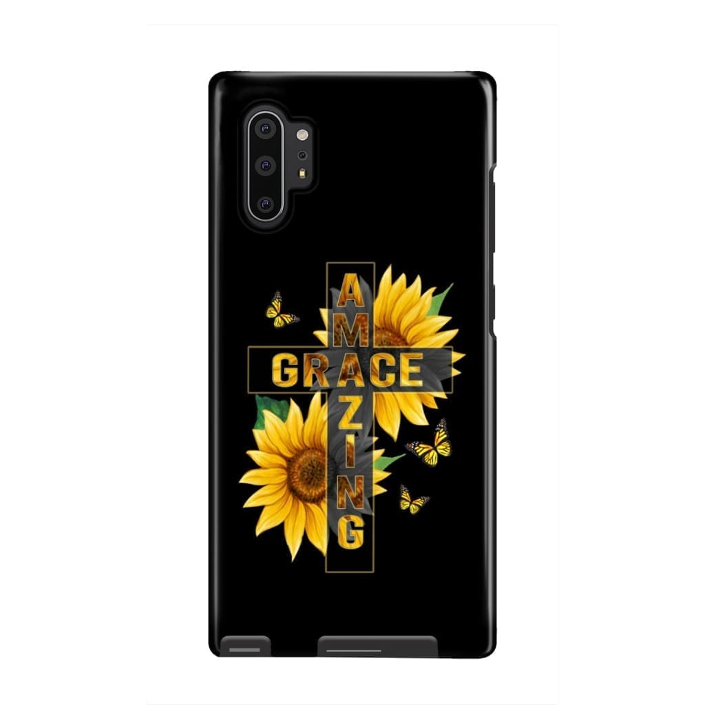 Amazing Grace Sunflower Phone Case - Bible Verse Phone Cases Samsung