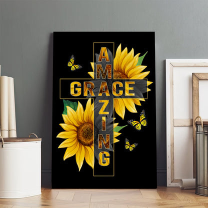 Amazing Grace Sunflower Wall Art Canvas - Hanging On Canvas