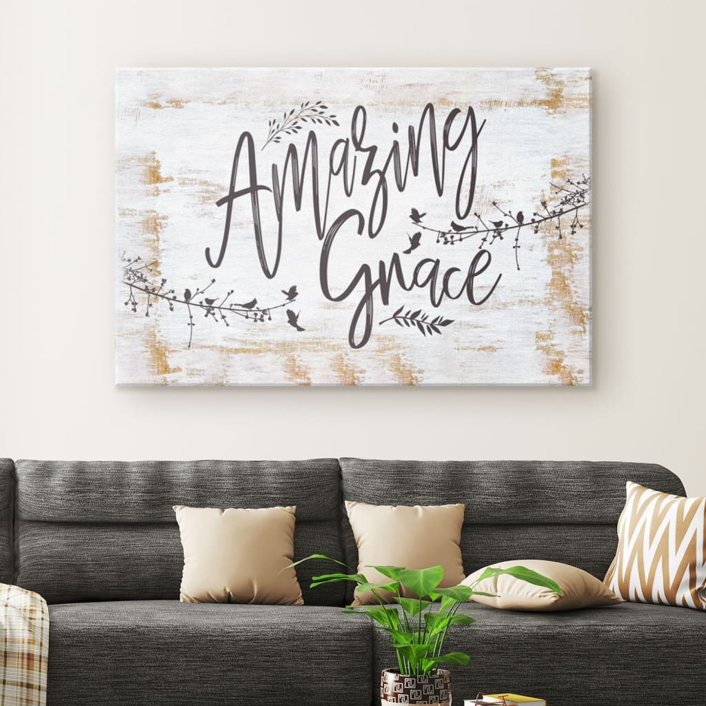 Amazing Grace Wall Art - Christian Wall Art Canvas - Religious Wall Decor
