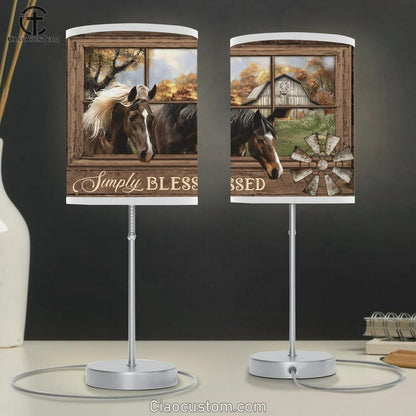 Amazing Horse Farm Simply Blessed Table Lamp