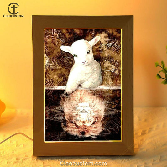 Amazing Lamb, Lion King, Animal Of Jesus Frame Lamp