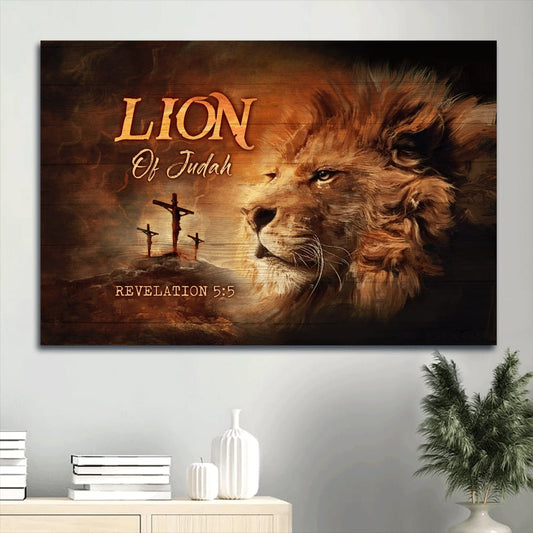 Amazing Lion Orange Sunset King Of Kings Lion Of Judah Canvas Wall Art - Christian Wall Decor