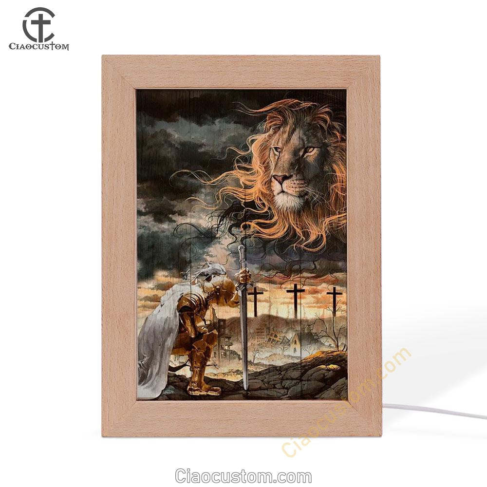 Amazing Lion, Stunning Sky, Warrior Painting, Lion Of Judah Frame Lamp