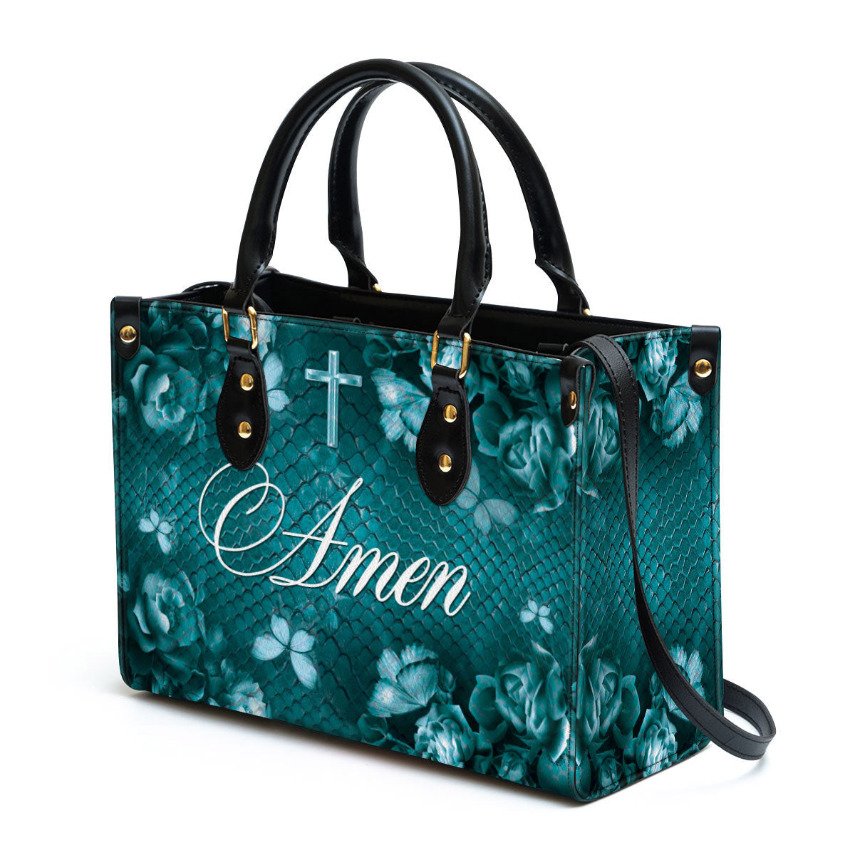 Amen Cross Leather Handbag - Religious Gifts For Women - Women Pu Leather Bag
