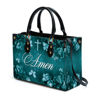 Amen Cross Leather Handbag - Religious Gifts For Women - Women Pu Leather Bag