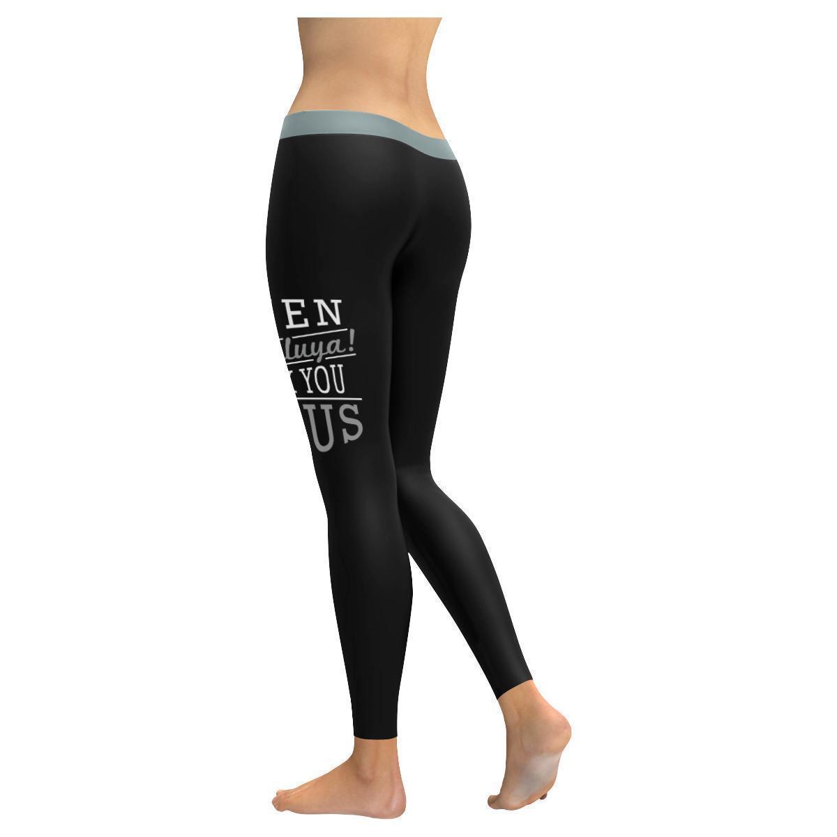 Amen Halleluya Thank You Jesus Funny Christian Faith Upf40+ Womens Leggings - Christian Leggings For Women