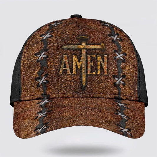 Amen The Cross Holy Baseball Cap - Christian Hats for Men and Women