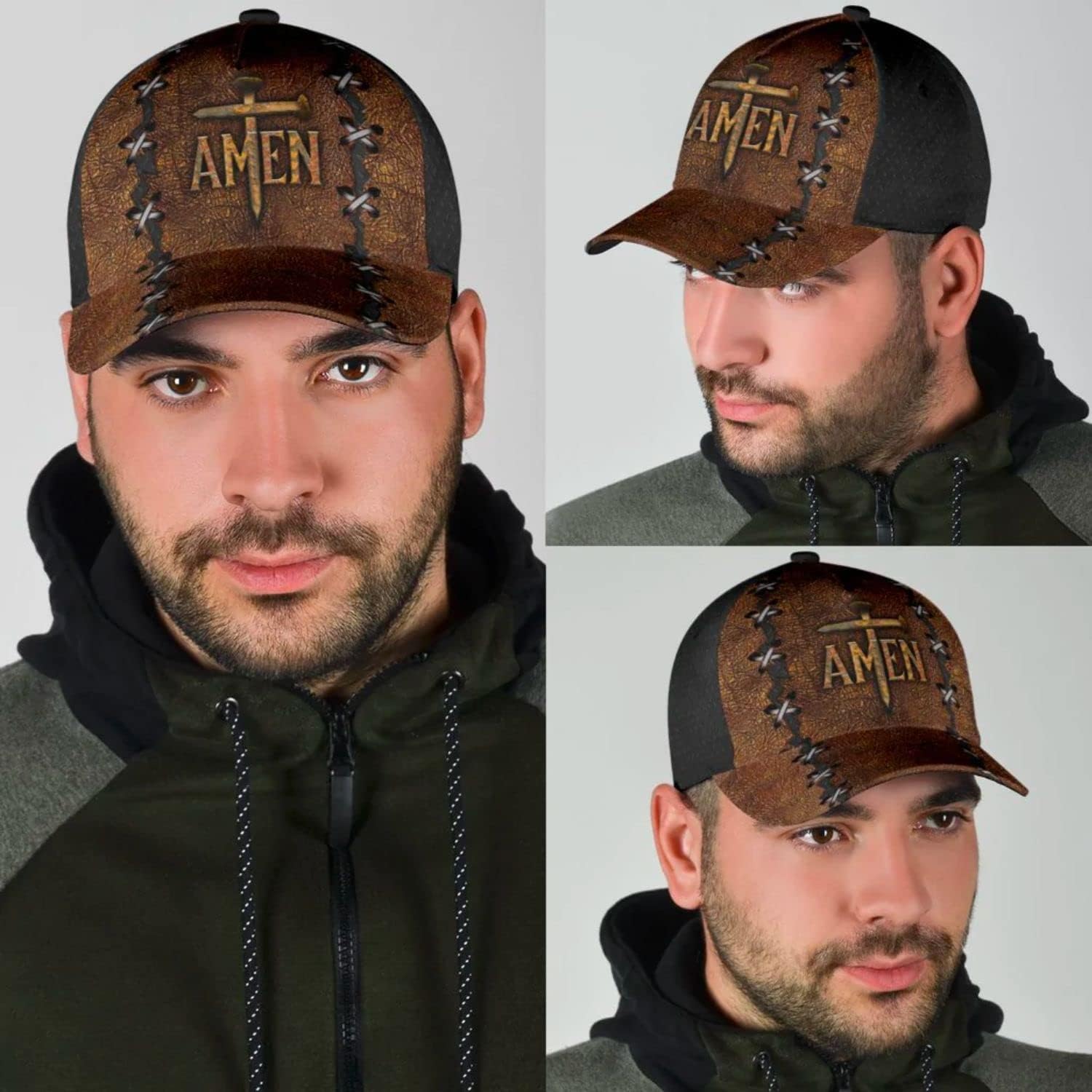 Amen The Cross Holy Baseball Cap - Christian Hats for Men and Women