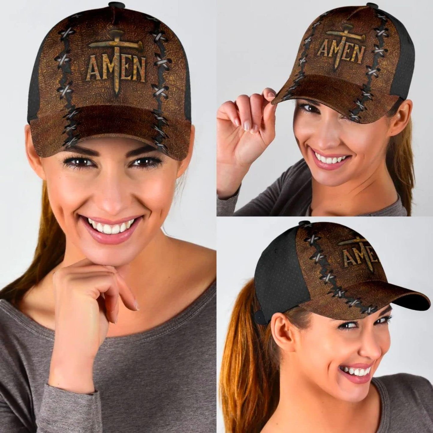 Amen The Cross Holy Baseball Cap - Christian Hats for Men and Women