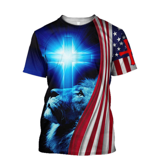 American By Birth Christian By The Grace Of God Jesus Shirts - Christian 3d Shirts For Men Women