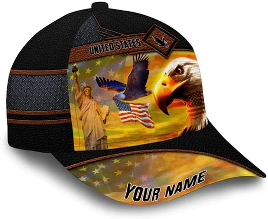 American Eagle Custom Name Baseball Cap - Christian Hats for Men and Women
