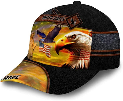 American Eagle Custom Name Baseball Cap - Christian Hats for Men and Women