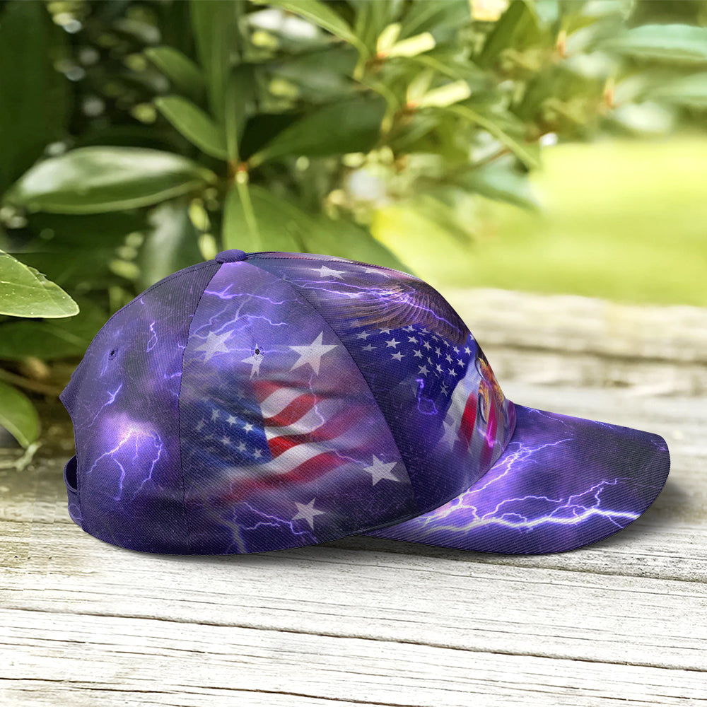 American Flag Bald Eagle Burst Blue Baseball Cap  Patriotic Classic Cap Men Women
