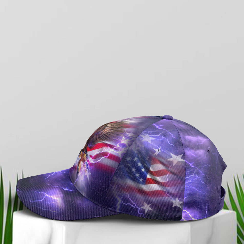 American Flag Bald Eagle Burst Blue Baseball Cap  Patriotic Classic Cap Men Women