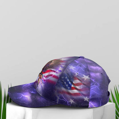 American Flag Bald Eagle Burst Blue Baseball Cap  Patriotic Classic Cap Men Women