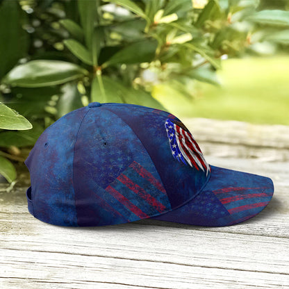 American Flag Eagle Wings Blue Baseball Cap