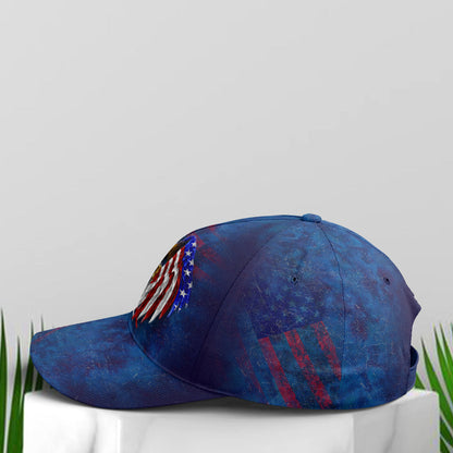 American Flag Eagle Wings Blue Baseball Cap