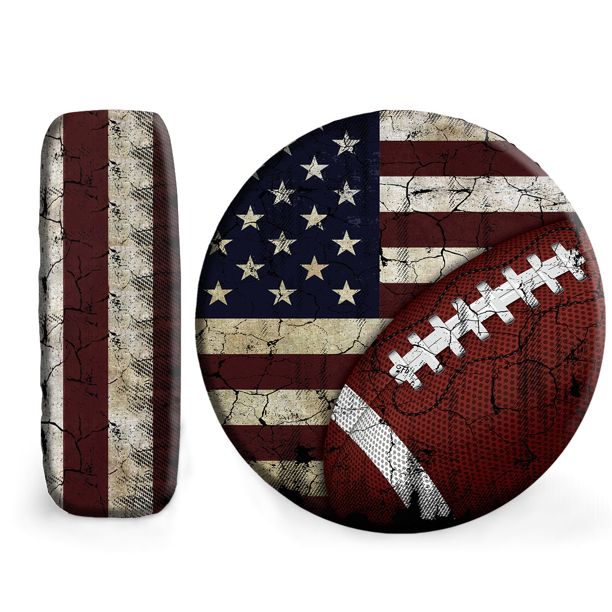 American Football Tire Cover - Grunge American Flag Tire Protector Covers - Gifts Car Accessories