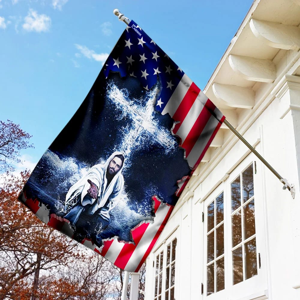 American House Flags Jesus Hand House Flags - Christian Garden Flags - Outdoor Christian Flag