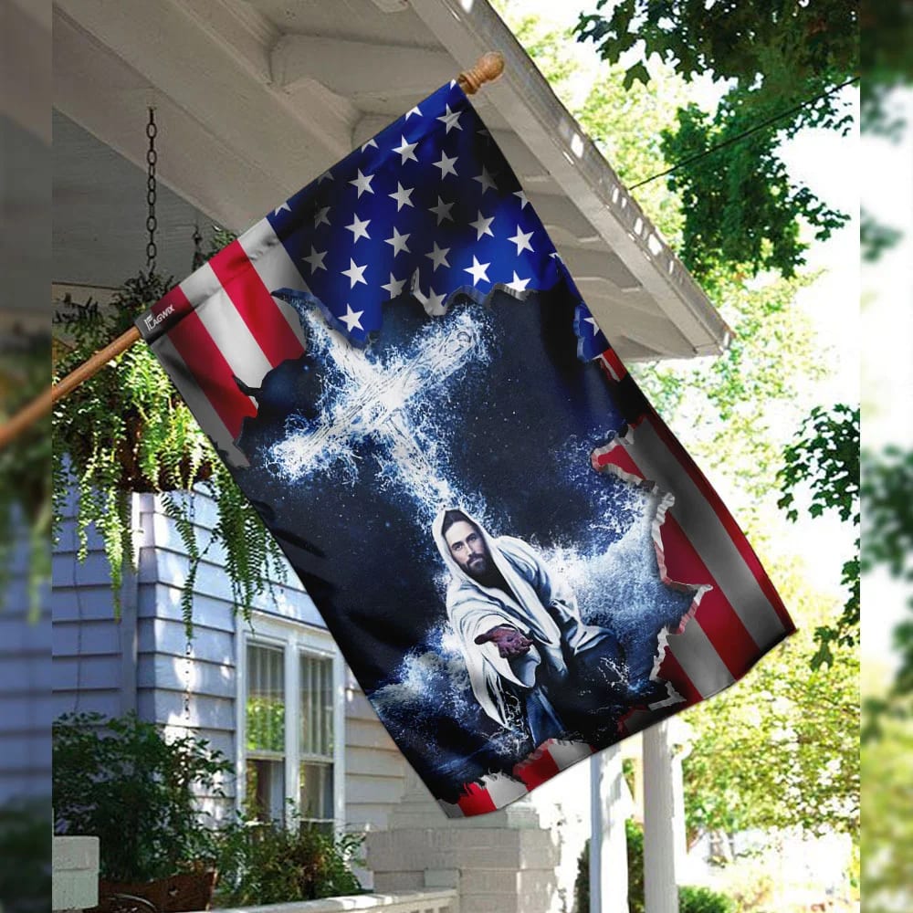 American House Flags Jesus Hand House Flags - Christian Garden Flags - Outdoor Christian Flag