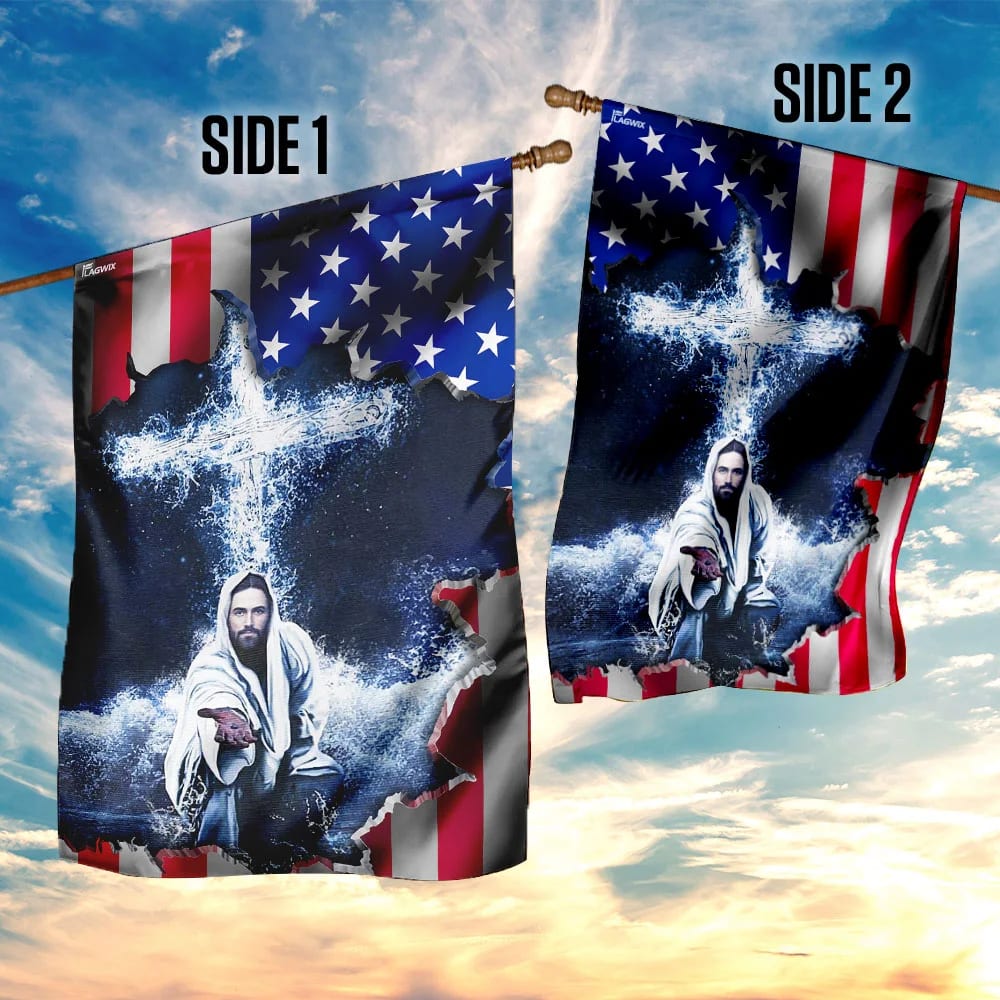 American House Flags Jesus Hand House Flags - Christian Garden Flags - Outdoor Christian Flag