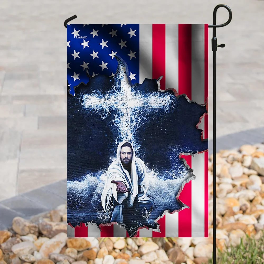 American House Flags Jesus Hand House Flags - Christian Garden Flags - Outdoor Christian Flag