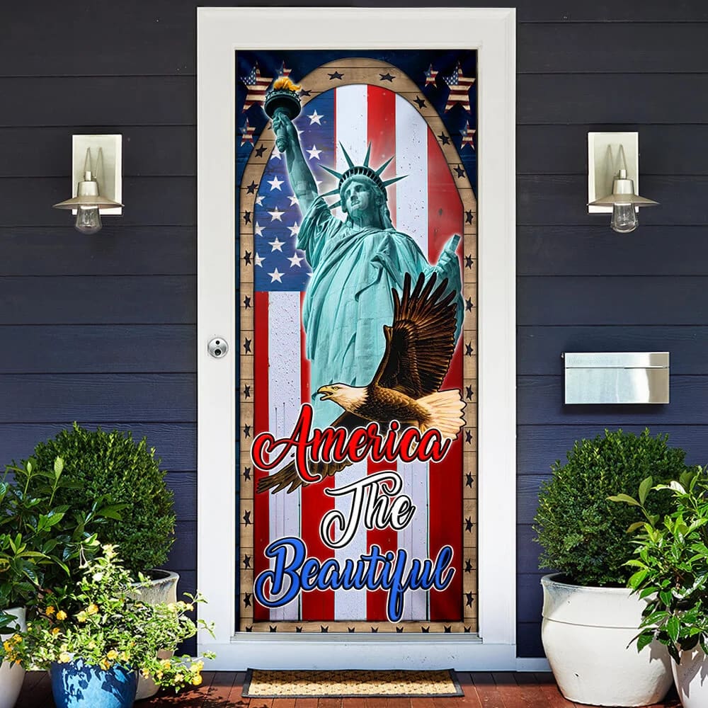 American Patriotic Door Cover Step - Religious Door Decorations - Christian Home Decor