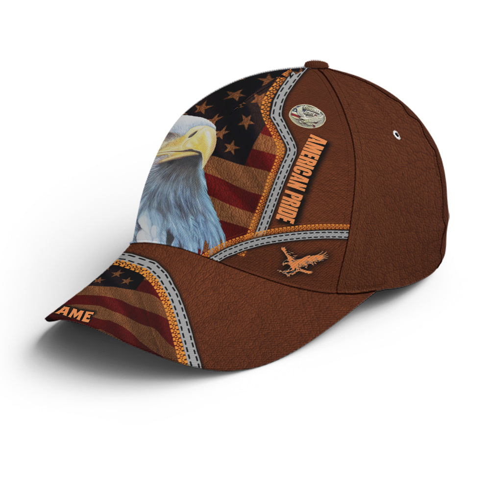 American Pride Eagle Leather Style Baseball Cap