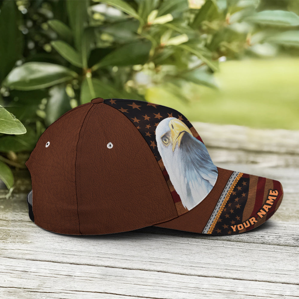 American Pride Eagle Leather Style Baseball Cap